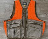 Cabela's Fowl Hunting Vest Mens Small Tan Orange Safety Pocket Storage B... - $31.49