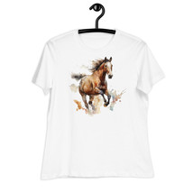 Wild Horse Watercolor Art Women&#39;s Relaxed T-Shirt - £17.71 GBP+