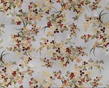 Cotton Flowers Delicate Florals Gold Metallic Fabric Print by the Yard D... - £12.79 GBP