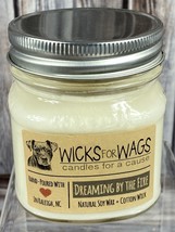 Wicks for Wags Soy Wax Mason Jar Scented Candle - 8 oz - Dreaming by the Fire - £7.78 GBP