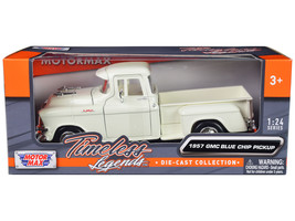 1957 GMC Blue Chip Pickup Truck White &quot;Timeless Legends&quot; Series 1/24 Diecast Mod - £33.92 GBP