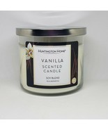 Huntington Home 3 Wick Candle Rich Vanilla Scented Soy Blend USA 14 oz Aldi - £19.46 GBP