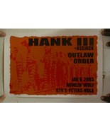 Hank Williams III Poster Silkscreen Signed And Numbered January 9 2003 T... - $90.32
