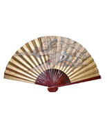 Large Vintage Chinese Dragon Fan Mid Century 70" x 40" Hand Painted Wall... - $225.00