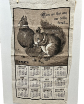 Vintage 1972 Linen Give Us This Day Animals Hanging 12 Month Calendar 27 x 16&quot; - £12.59 GBP