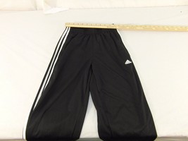 Children Youth Unisex Adidas Black 3 White Striped Athletic Pants Track ... - £14.56 GBP