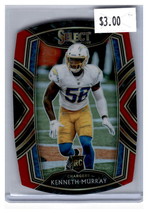 2020 Panini Select Kenneth Murray Club Level Red Die-cut #292 RC Chargers - £2.35 GBP