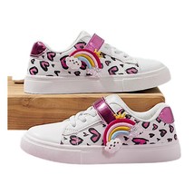 Hearts and Rainbow Design Girls Sneakers Kids Sport Shoes Flat Casual Da... - $29.30+