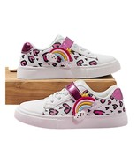 Hearts Rainbow Girls Sneakers White Flat Casual Daily Foot Wear Kids Spo... - $41.94 CAD+