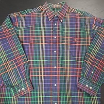 VTG Duck Head Long Sleeve Classic Oxford Plaid Button Shirt Mens XL Untu... - £10.99 GBP