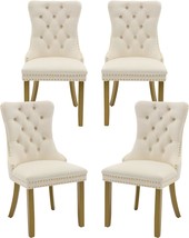 Velvet Dining Chairs Set Of 4, High-End Tufted Upholstered Dining Chair ... - £152.28 GBP