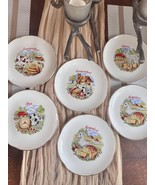 Vintage French Faience Plates - Moulin des Loups Cheese Plates x 6 Dining - $1,534.10 MXN