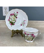 Royal Vale Bone China  White Rose Tea Cup And Saucer Set - $20.35 CAD