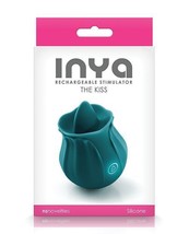 Inya The Kiss Rechargeable Vibe Dark 10 Speeds Teal - $40.58