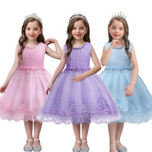 DH Flower Girl&#39;s Floral-Embroidered Pearl Embellished Evening Dress Up 3... - £15.97 GBP
