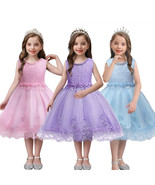 DH Flower Girl&#39;s Floral-Embroidered Pearl Embellished Evening Dress Up 3... - £15.95 GBP