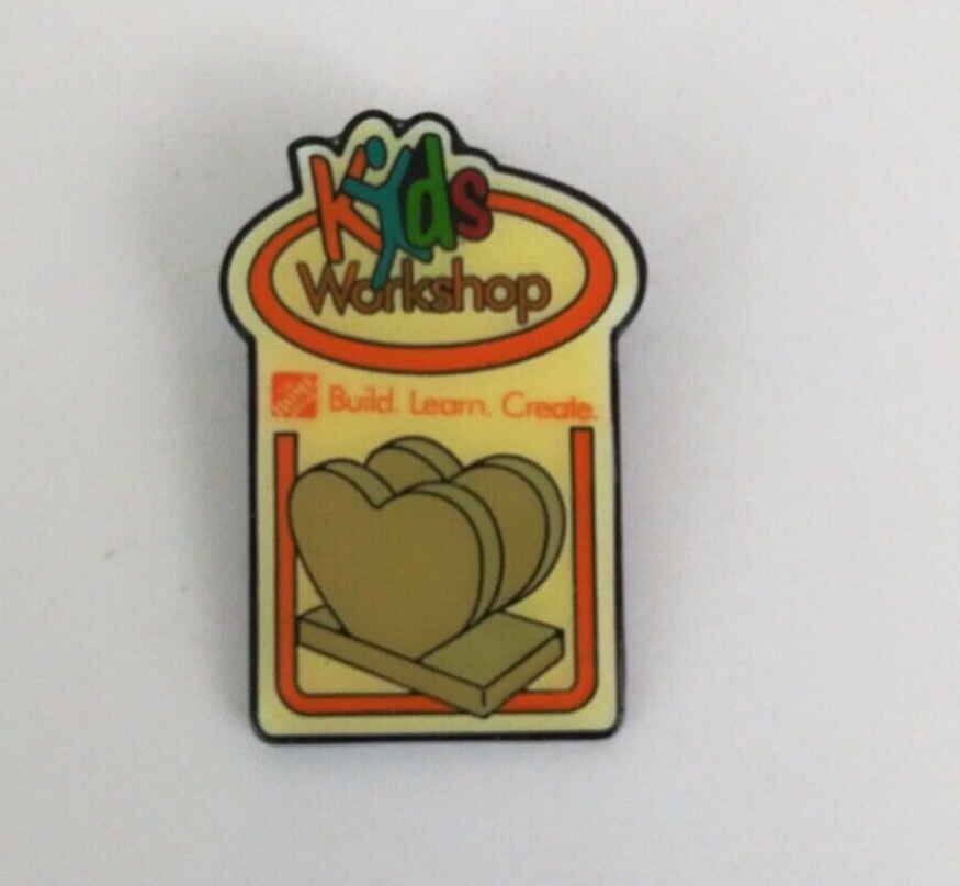 Home Depot Kids Workshop Wooden Heart Shelf Rack Lapel Hat Pin - $6.44