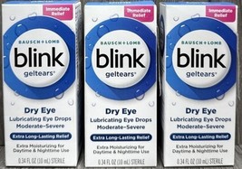 Blink Gel Tears Lubricating Eye Drops 0.34 fl oz PACK OF 3 - EXP: 03/202... - $375.64 MXN