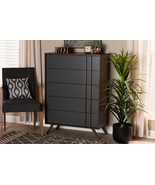Pease Two-Tone Gray and Walnut 5-Drawer Bedroom Chest - $8,042.74 MXN