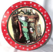 Tin Canister Cookies Christmas Boy hanging stocking The Old Farmer&#39;s Alm... - $9.89