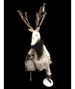 Jingles &amp; Joy Ice Skating Christmas Reindeer Black &amp; White Holiday Decor... - $48.52 CAD