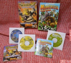 2 Lot: Madagascar Island Mania &amp; Shrek 2 Activity Fairy Tale Fun, PC Win 98, CD - £9.63 GBP