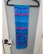 Vintage Pastel Blue Pink Long Scarf Lightweight Sheer Ombre 8&quot;x60&quot; Retro... - $9.86