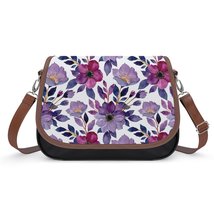 Mondxflaur Flowers Messenger Bag for Women PU Leather Crossbody Bag School - £21.57 GBP