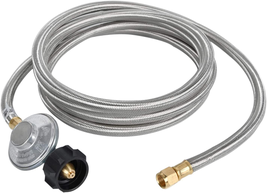 12FT Stainless Braided Propane Regulator with Hose,Universal Grill Regul... - £30.82 GBP