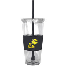 Pittsburgh Steelers NFL 22 oz Tumbler Cup Steel Curtain w/ Silicone Sleeve - £14.27 GBP