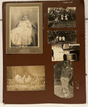 Vintage scrapbook Page B&amp;W Photos Cabinet Card Burt Lobr Anderson Baby Minnesota - £11.69 GBP