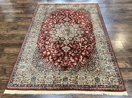 Couristan Rug 5.6 x 7 Floral Medallion Dark Red Cream Belgium Power Loomed Rug - £1,405.12 GBP