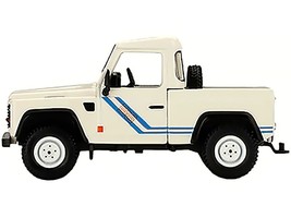Land Rover Defender 90 Pickup Truck White with Blue Stripes Limited Edition to - £15.77 GBP