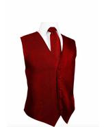Red Silk Faille Tuxedo Vest and Necktie Size 2Xlarge - $147.00
