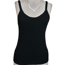 Black Ribbed Sleeveless Fitted Top Size Small - £19.78 GBP