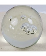 Vintage BIG Crystal Glass Paper Weight Clear w/ Big Bubbles 3.5&quot; Murano ... - $44.46