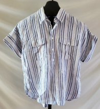 Polo by Ralph Lauren Blue &amp; White Striped Linen Shirt Mens Size Small Sh... - £15.02 GBP