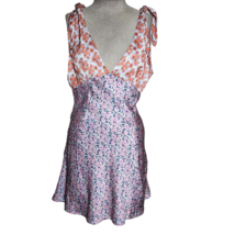 Multicolor Floral Sleeveless Mini Slip Dress Size 10 - £35.30 GBP