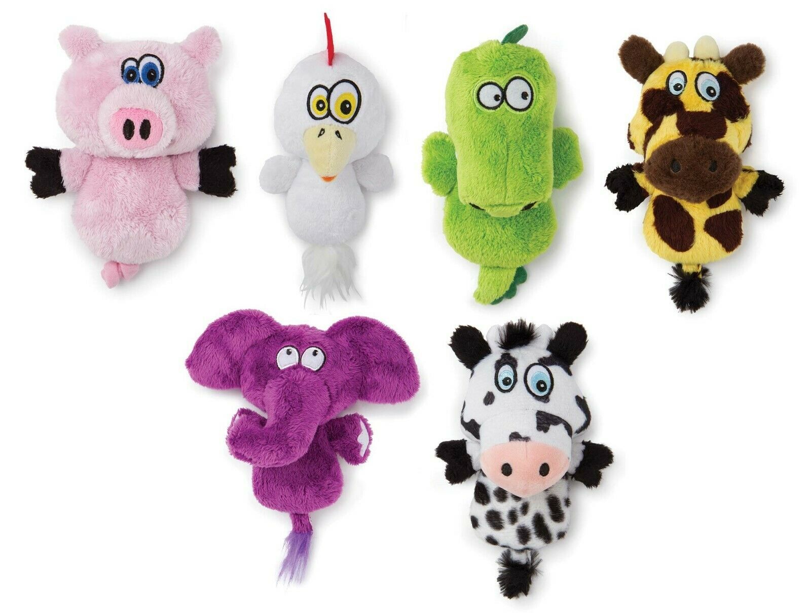 Dog Toys Silent Squeaker Only Pets Can Hear Plush Flatties Pick Character & Size