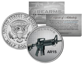 AR15 Gun Firearms JFK Kennedy Half Dollar US Colorized Coin - £6.86 GBP