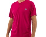 WILSON Mens Competition Seamless Henley Shirt - Granita Berry - $45.45