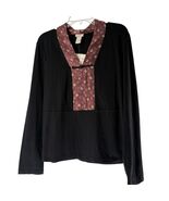 J.Jill Womens Black &amp; Red Long Sleeve Stretch Top M NWT - €20,60 EUR