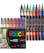 Posca PXPC3M16A Acrylic Paint Marker Set Fine Multicolor - $96.04 CAD
