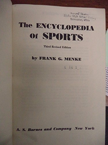 Primary image for The Encyclopedia of Sports, Third Revised Edition [Hardcover] Frank G. Menke