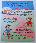 Vintage 40s Get Well Puppy Dogs Greeting Card Old Car Die Cut Anthropomo... - £7.10 GBP