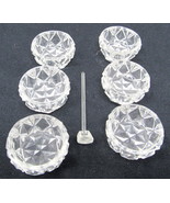 6 Open Salt Dish Cellars 1 Spoon Cut Glass Crystal Vintage Bohemian US S... - £36.58 GBP