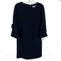 NWT Women Size 8 Nanette Lepore Dark Navy Ruffle Accent Bell Sleeve Sheath Dress - £31.32 GBP