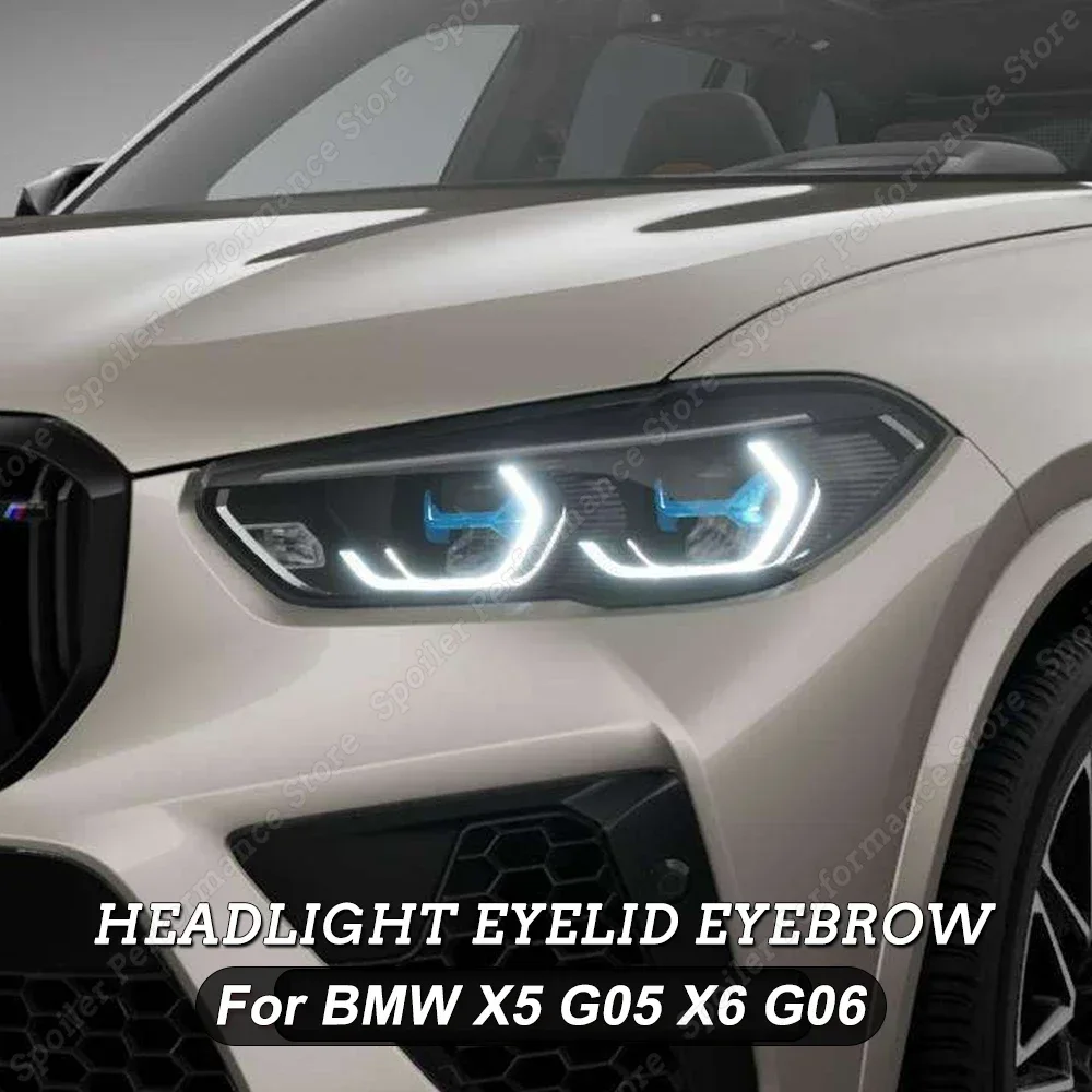 For BMW X5 G05 X6 G06 Front Headlight Eyelid Eyebrow Trims 2018 2019 2020 2021 - £22.30 GBP