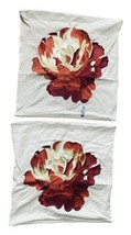 Jane Seymour Ginger Snap Rose Art Pillow Covers 20 x 20 Farmhouse Embroidered - £18.19 GBP