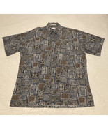 Pierre Cardin Island Patterned Hawaiian Style Button Up Pocket Shirt Size L - $12.19